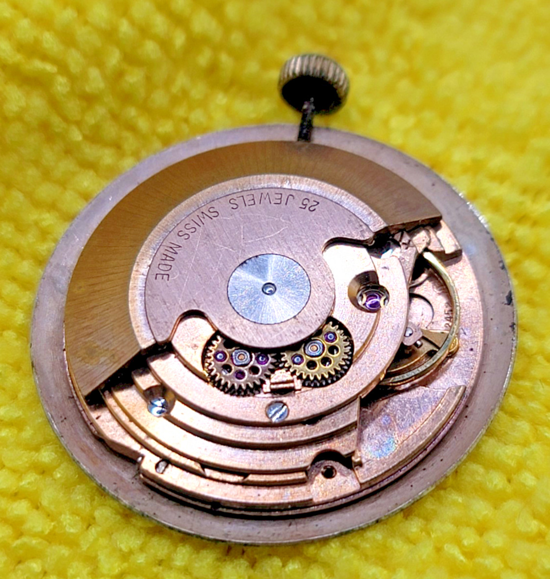 ETA 2452 25 Jewel Automatic Movement w/ Gerp Watch Dial Parts Repair WP2-117