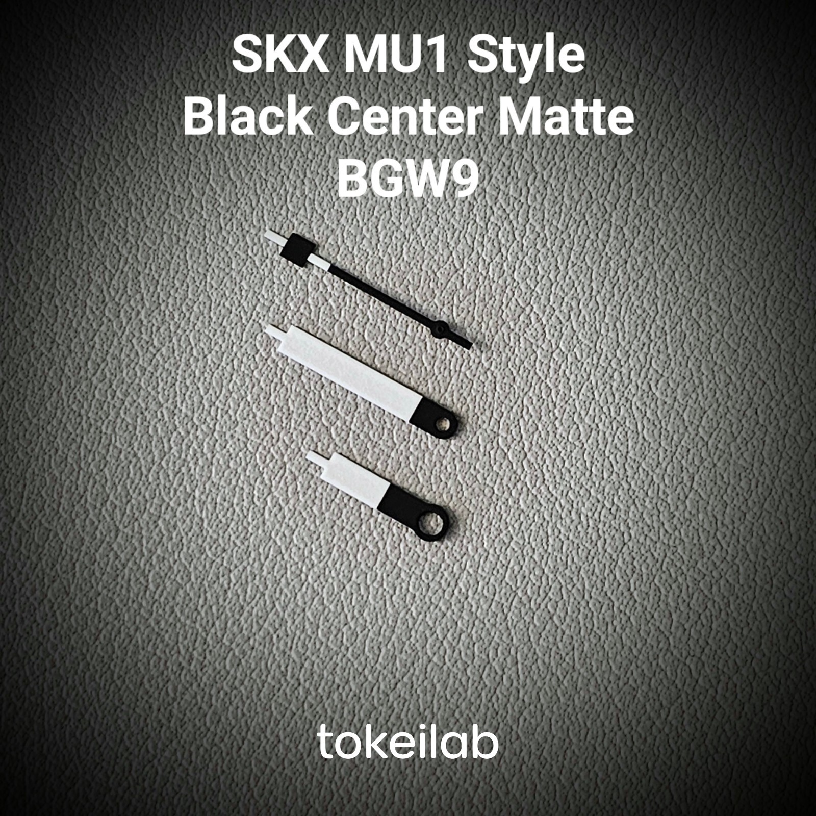 HANDS SET MU1 STYLE BLACK CENTER MATTE BGW9 / SEIKO MOD SKX SKX007 NH35 NH36