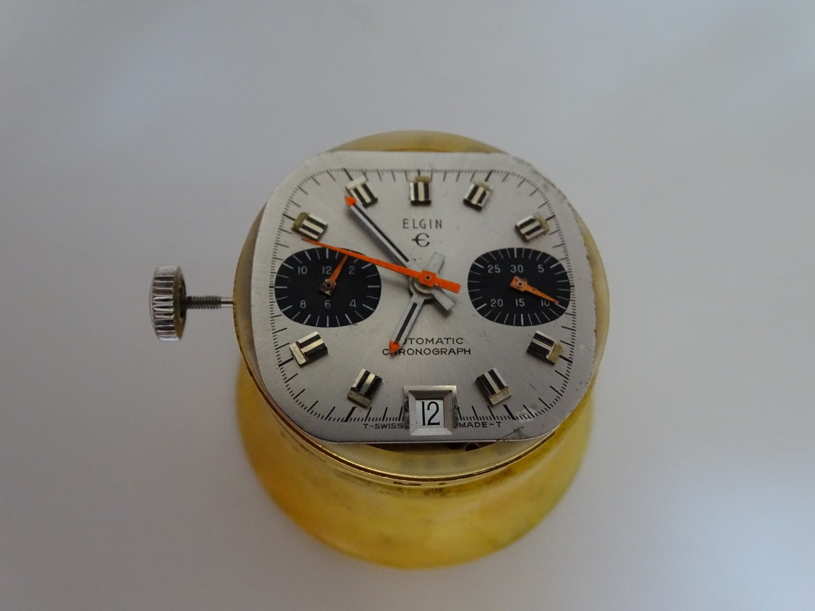 Elgin Complete Movement & Dial Buren Cal 12 Automatic Chronograph, Running
