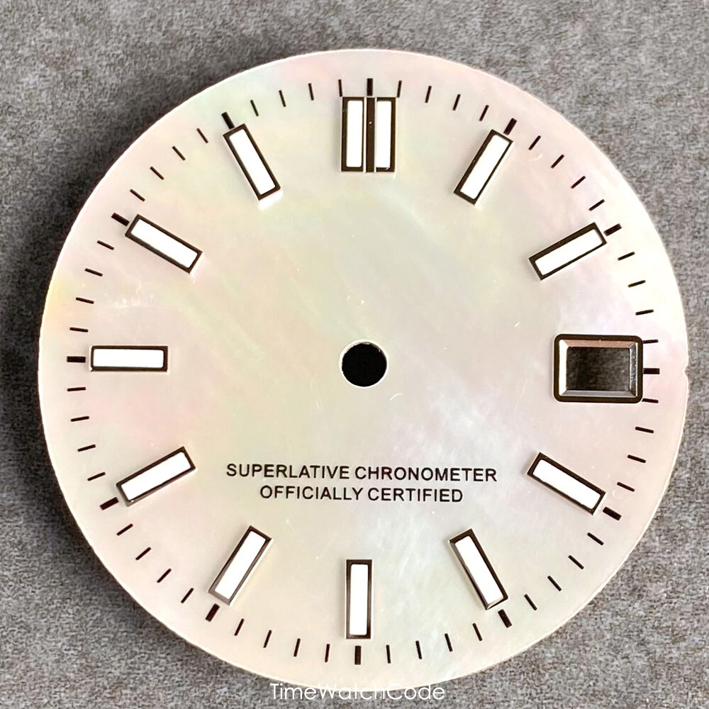 Mother of Pearl Watch Dial Face for NH35 NH36 NH38 NH70 NH71 NH72 Green Lume