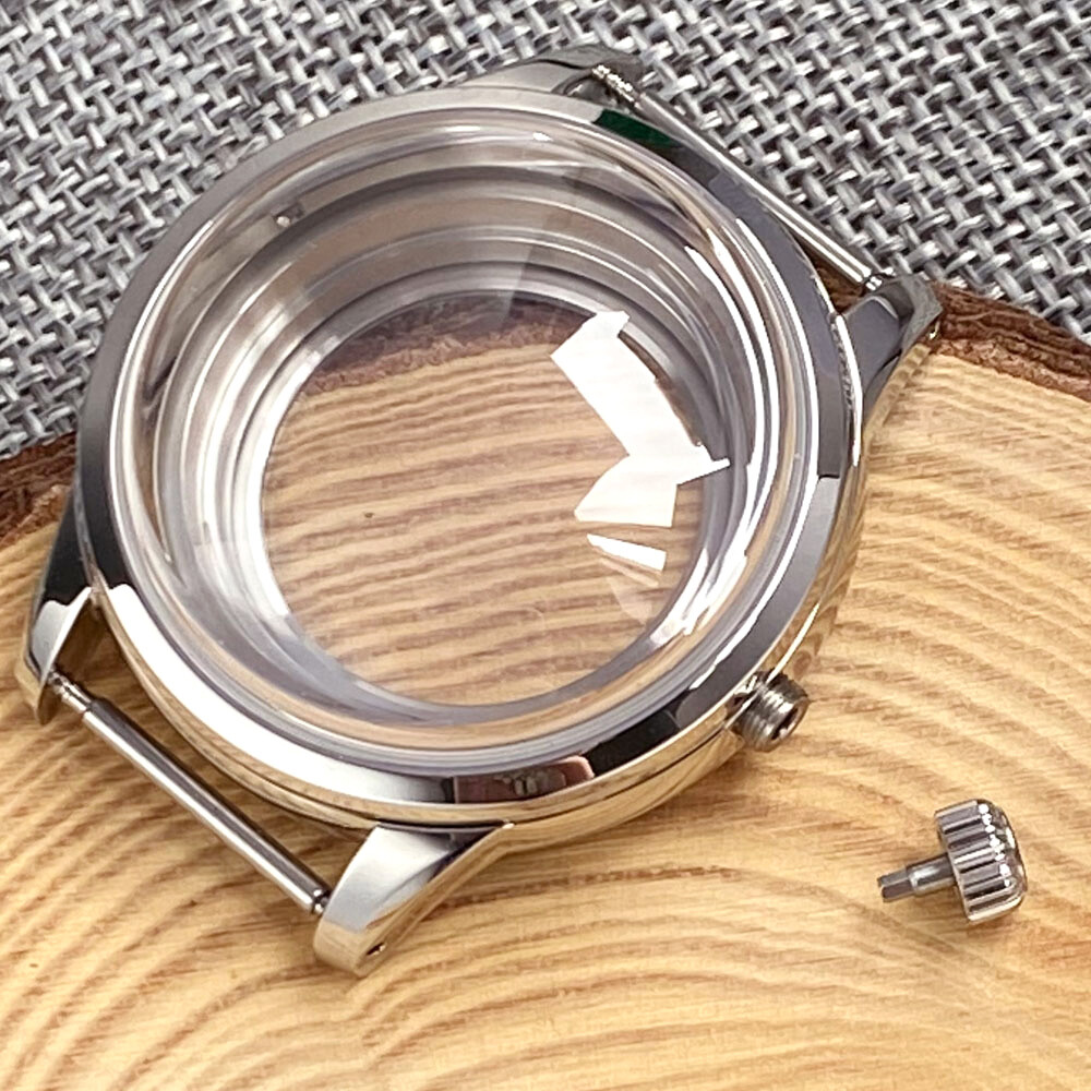 20BAR Dive Polished Watch Case Domed Sapphire 40mm Fit NH35A NH34 GMT Glass Back
