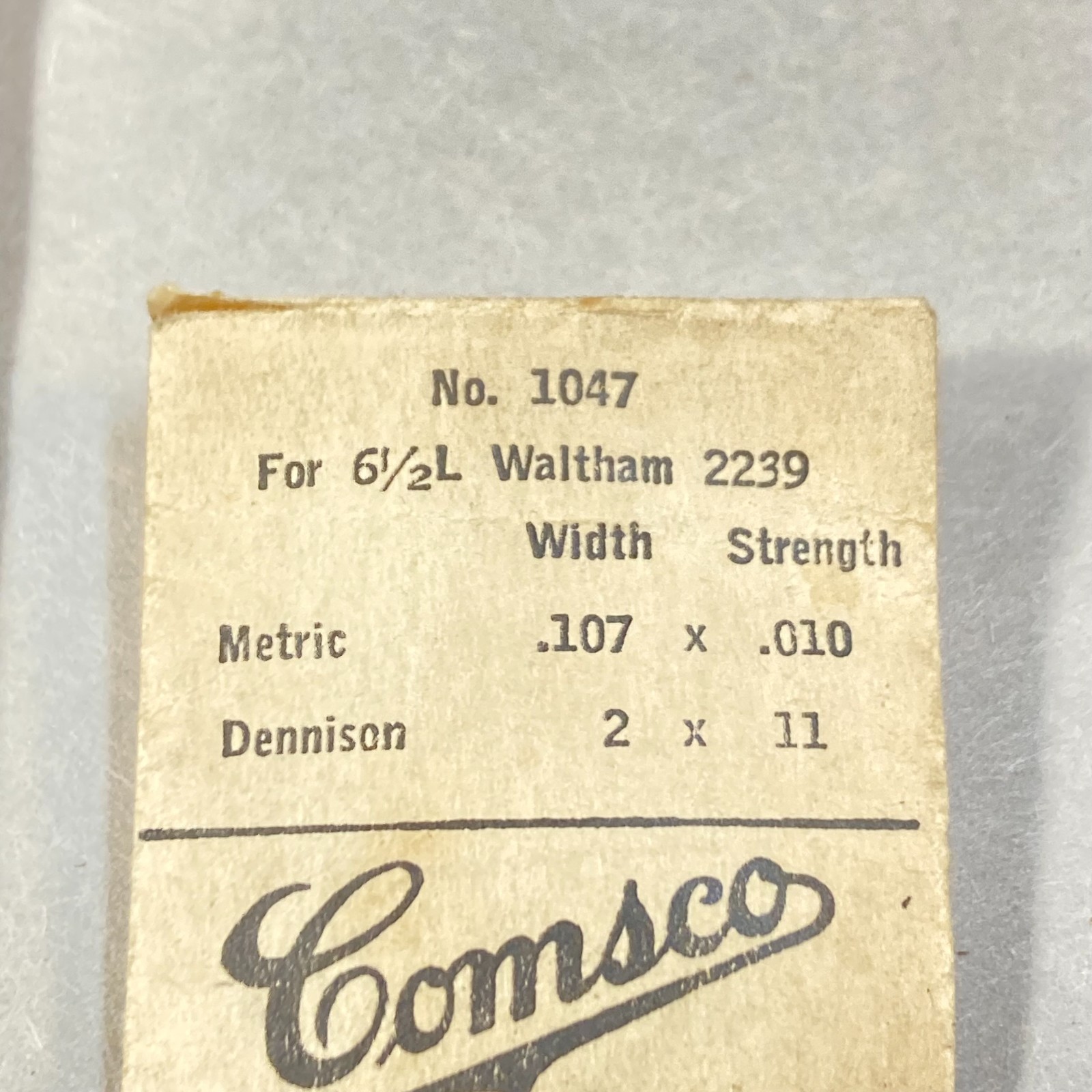 Vintage Comsco Mainspring for Waltham 2239 #1047 Watch Repair USA