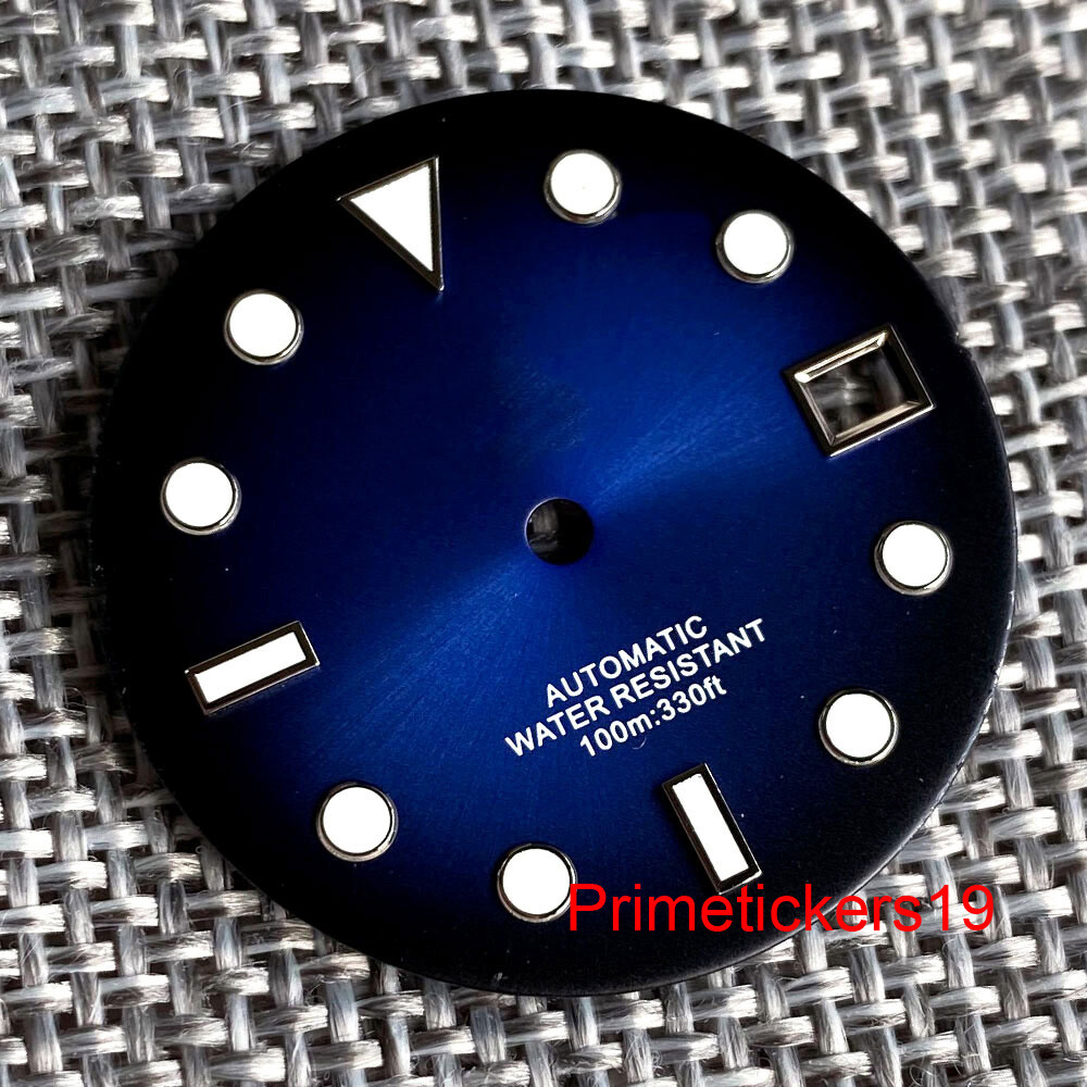 29mm Watch Sunburst Gradient Sterile Dial Date Window Fit NH35 NH36 Movement