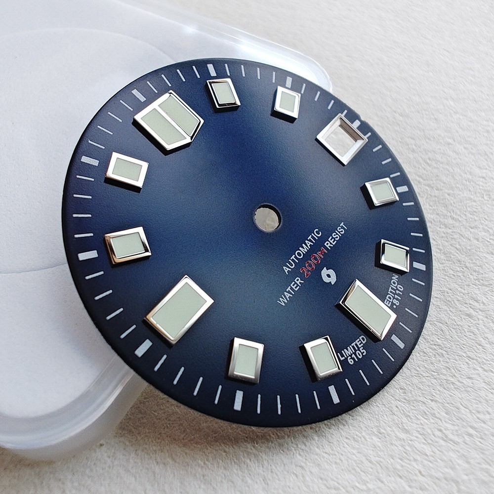 28.5mm dial with C3 luminescent coating, for NH35 dive watch modification