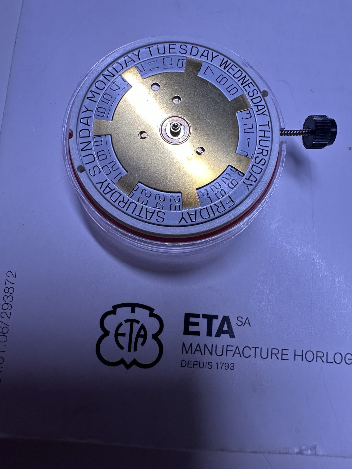 Genuine automatic ETA 2834-2, 25 Jewels white disc date Swiss made