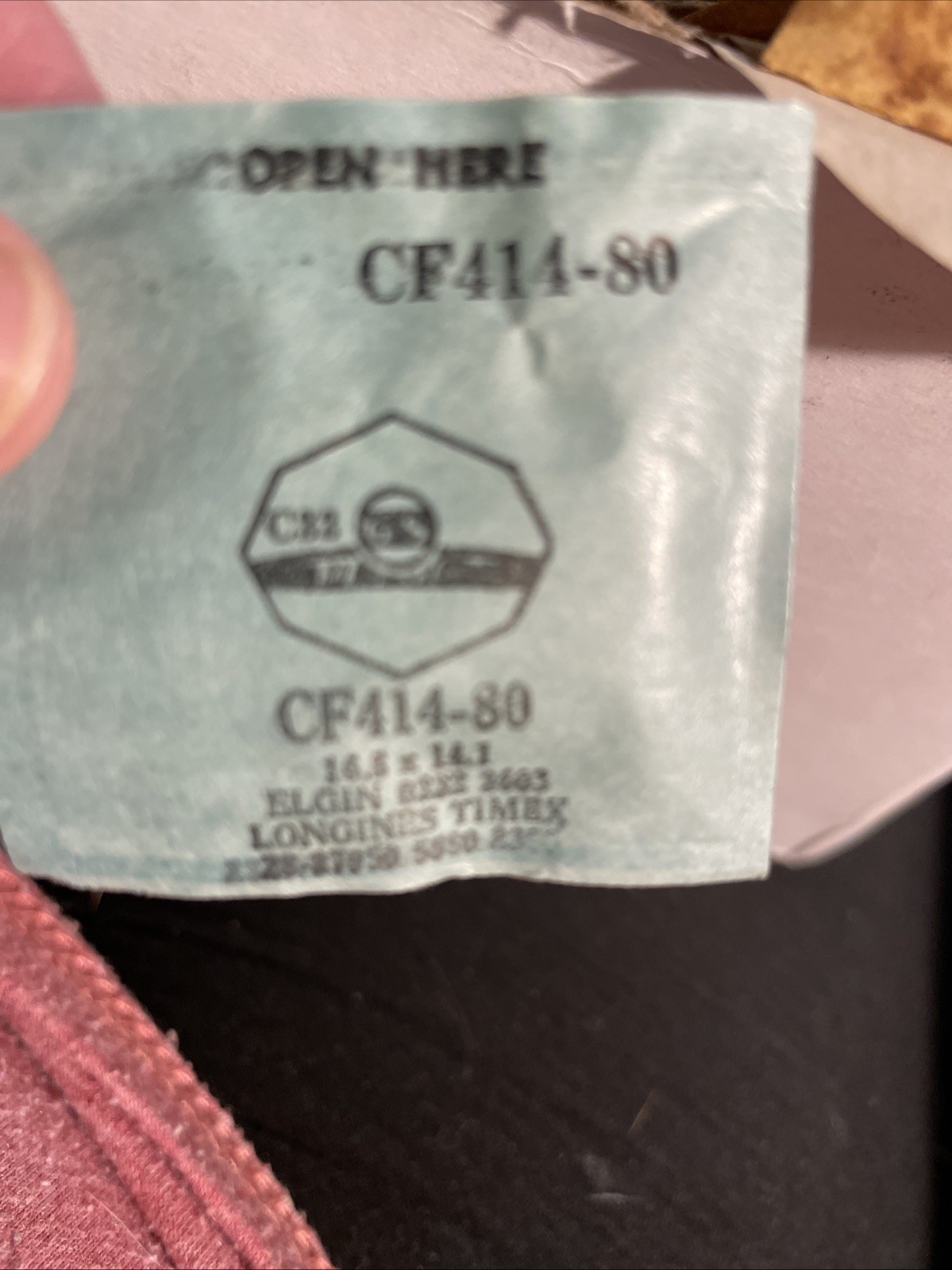 Germanow-Simon Mach (GS) CF414-80 Watch Crystal 16.8×14.1 NOS Part Flexo Elgin