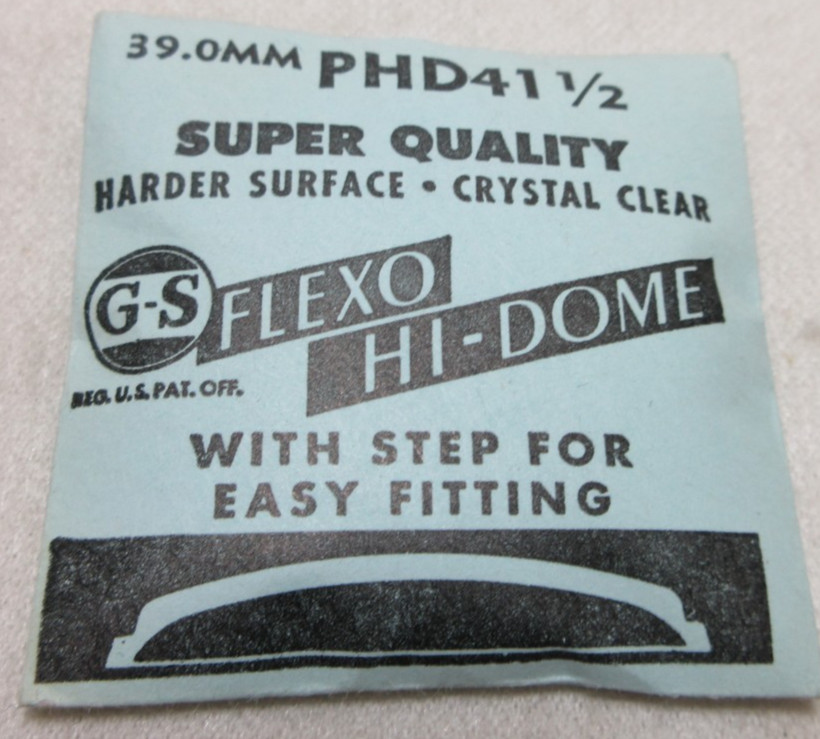 GS FLEXO HI DOME WATCH CRYSTAL REPLACEMENT PART 39.0 MM WATCHMAKER PHD41 1/2 #98