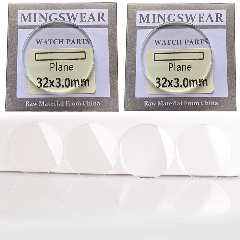 2PCS 3.0mm Flat Round Watch Glass Crystal 25mm to 45mm Mineral Glass Lens Mirror