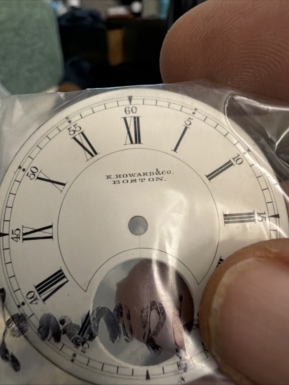 VINTAGE N SIZE E. HOWARD POCKET WATCH PORCELAIN DIAL