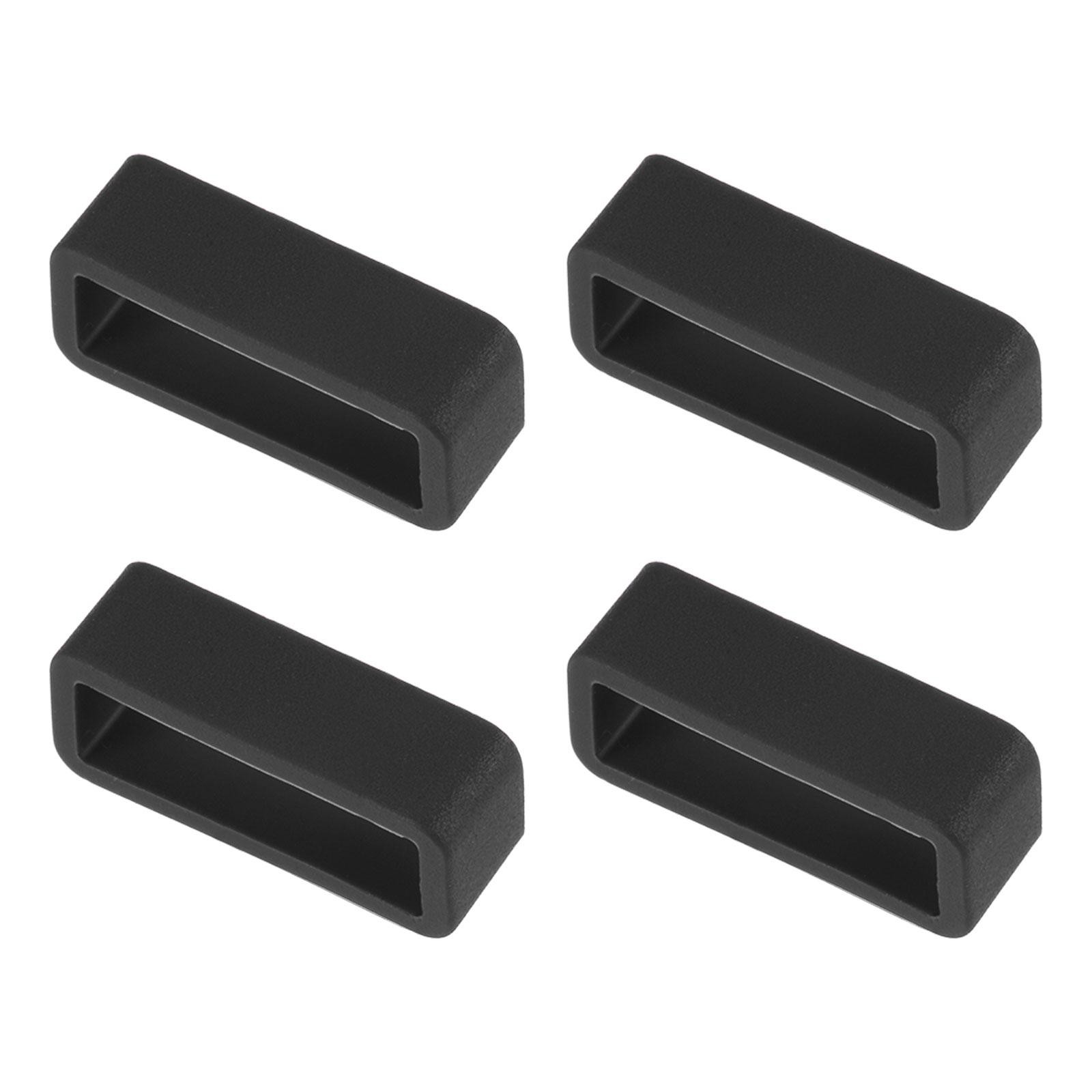 Watch Band Strap Loops Silicone for 19mm Width Watch Band Black 4Set]