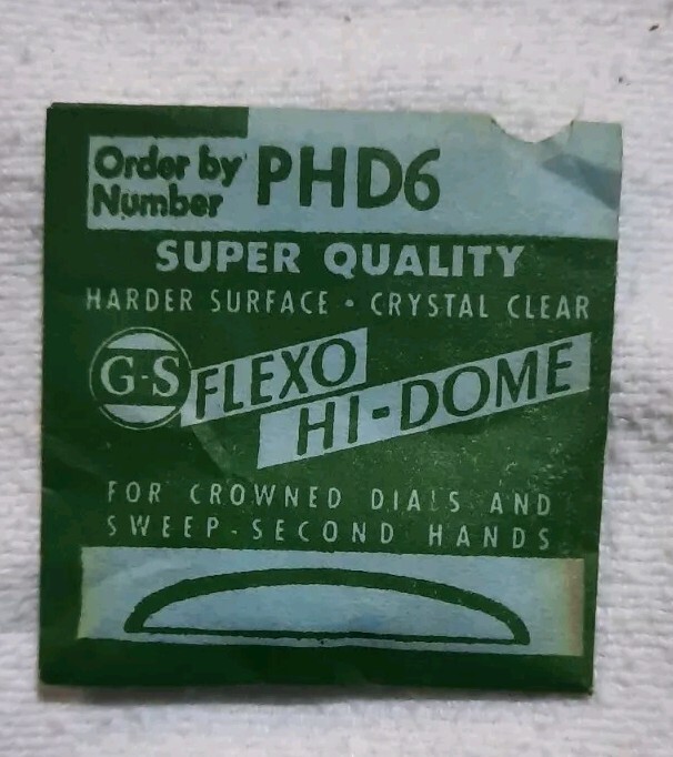 Germanow-Simon Mach (GS) PHD6 Watch Crystal Part Flexo Hi-Dome Vintage NOS