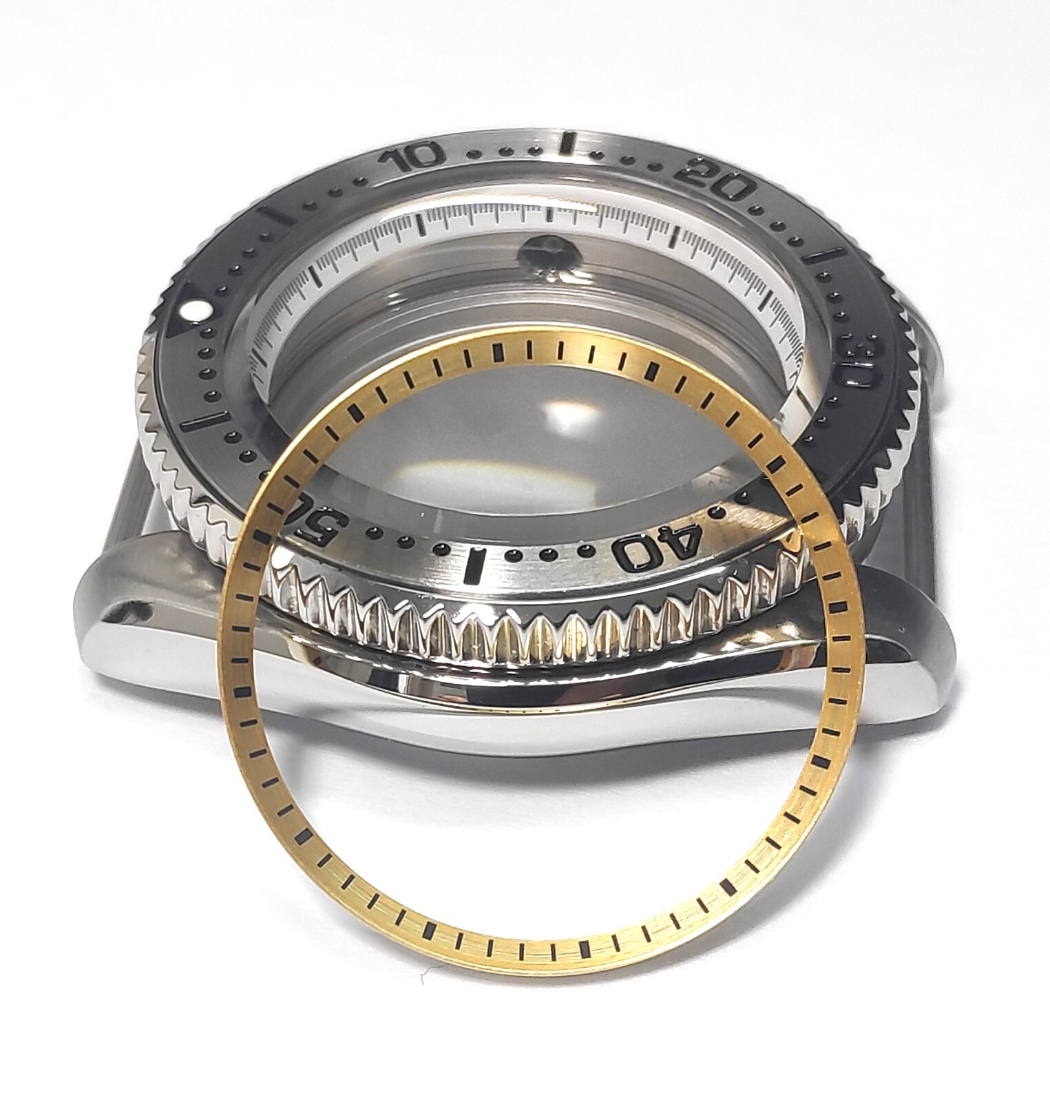 FOR SEIKO SKX SRPD GOLD BRASS CHAPTER RING MOD CUSTOM WATCHES 30.5 NEW