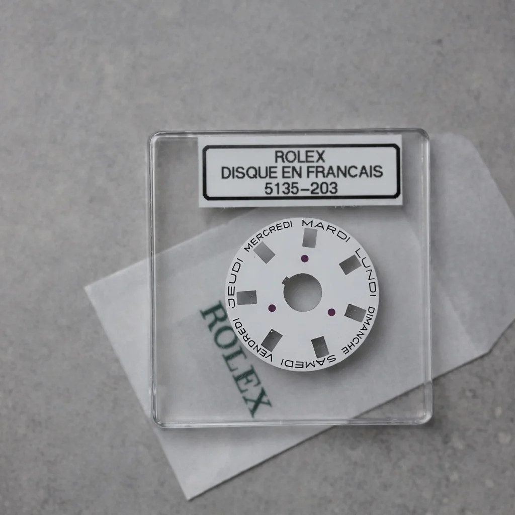 NEW Rolex 3055-5135-203 Day Indicator Disc DAY-DATE White French