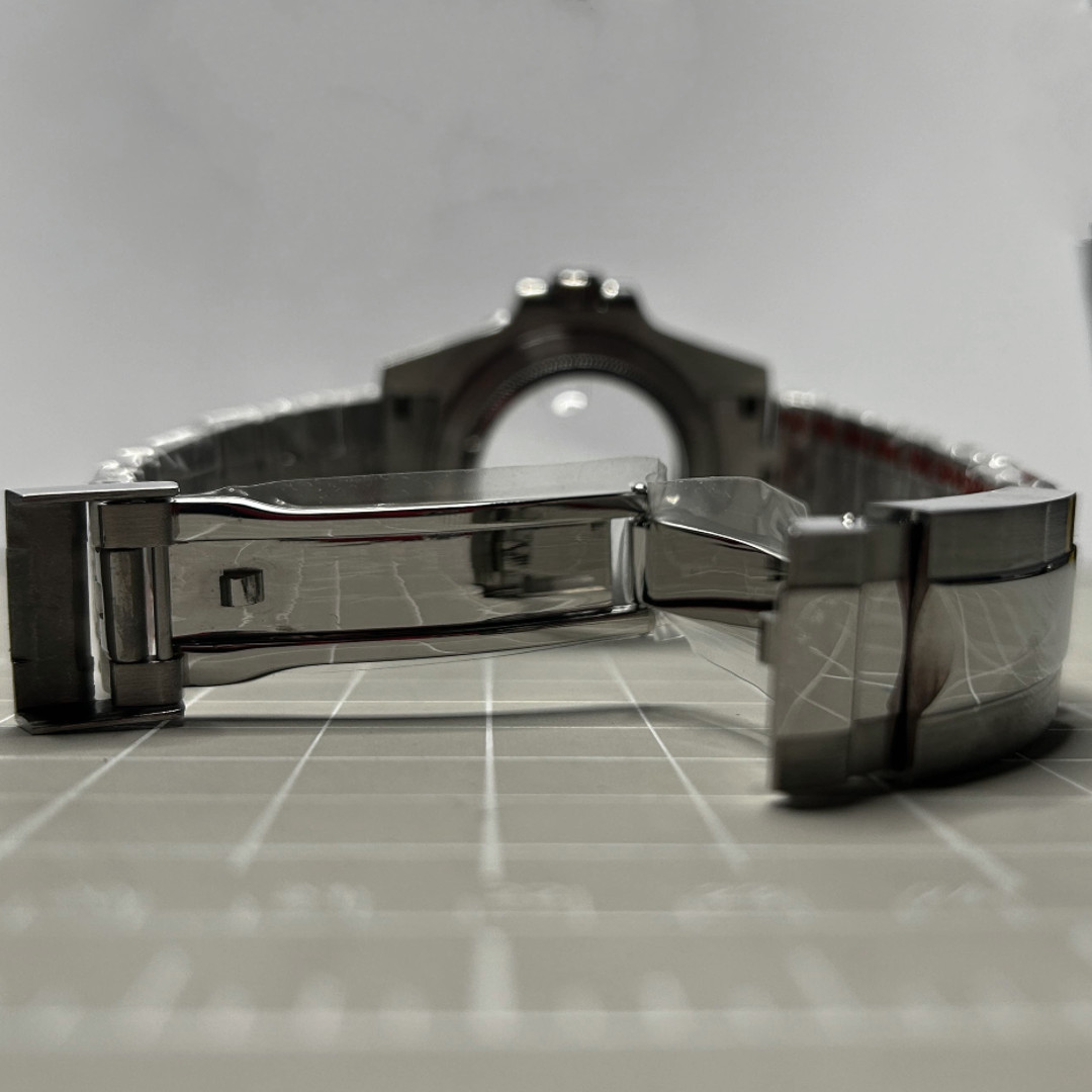40mm Watch Sub Case and Strap Ceramic Bezel for NH34 NH35 Movement Silver Mod