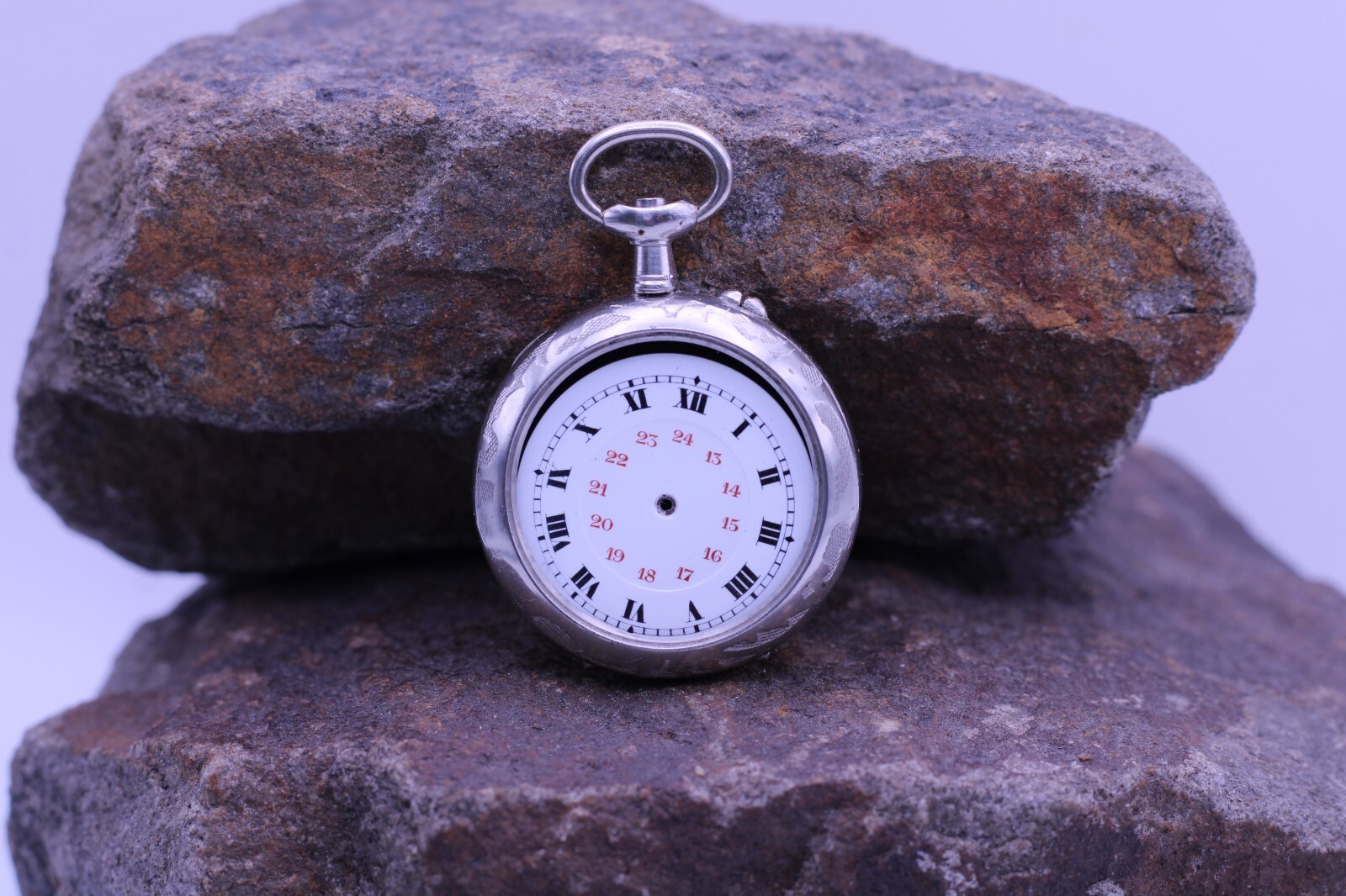 ARGENTAN LADIES SWISS POCKET WATCH FANCY CASE & DIAL 31.4mm DIAMETER NOS (EP)