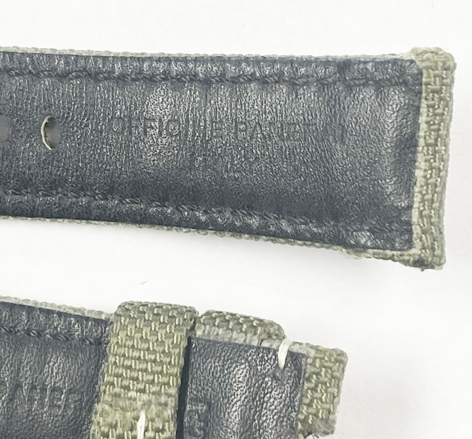 Authentic Officine Panerai 25mm x 23mm Green Nylon & Leather Watch Band