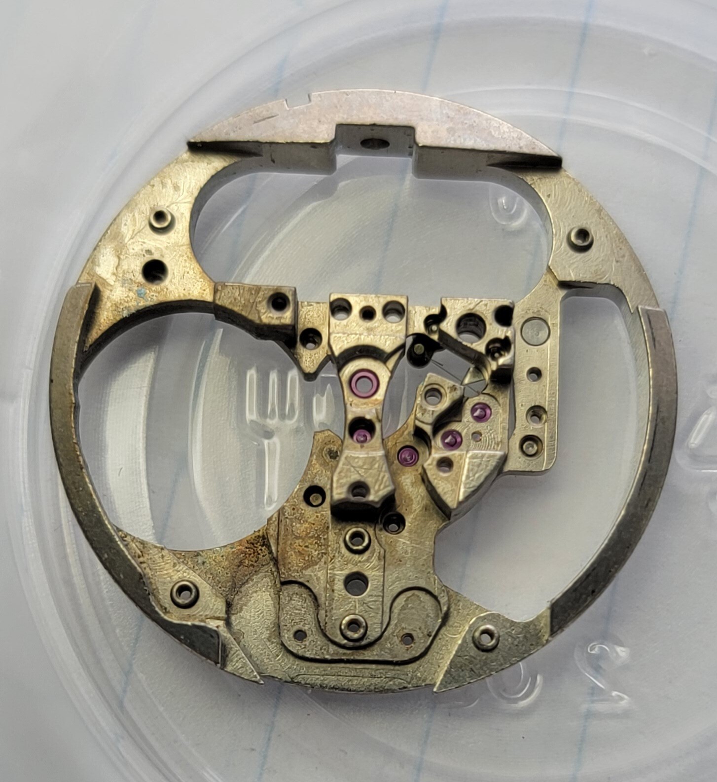 Vintage Bulova Accutron 214 Part 709 Movement Pillar Plate USA M7 1967 (‘B’)
