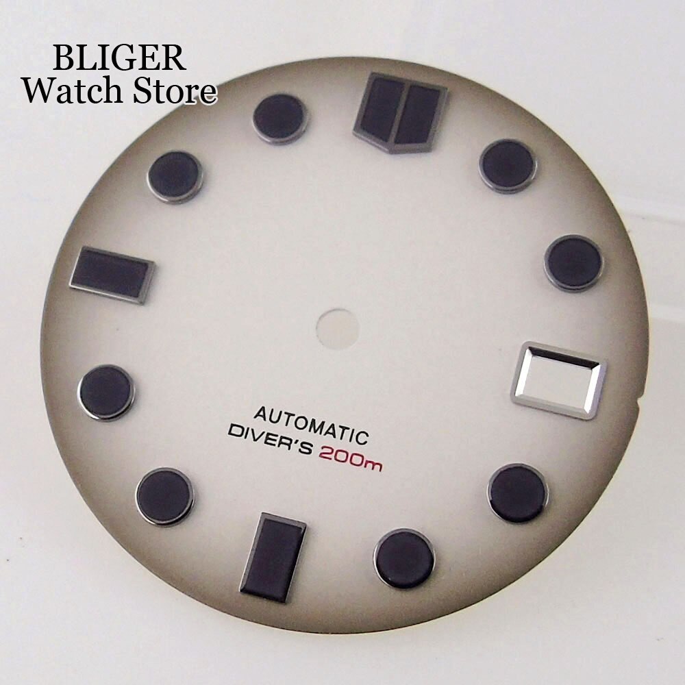 29mm Fit NH35 NH35A Watch Dial Black White Men Watch Lume Parts Accessories Set