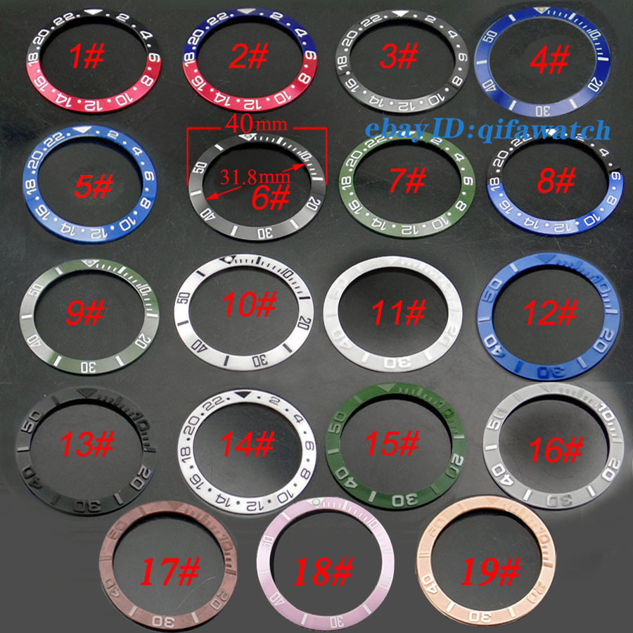 Red Black Blue Green Ceramic/Titanium bezel Insert fit GMT automatic watch P349