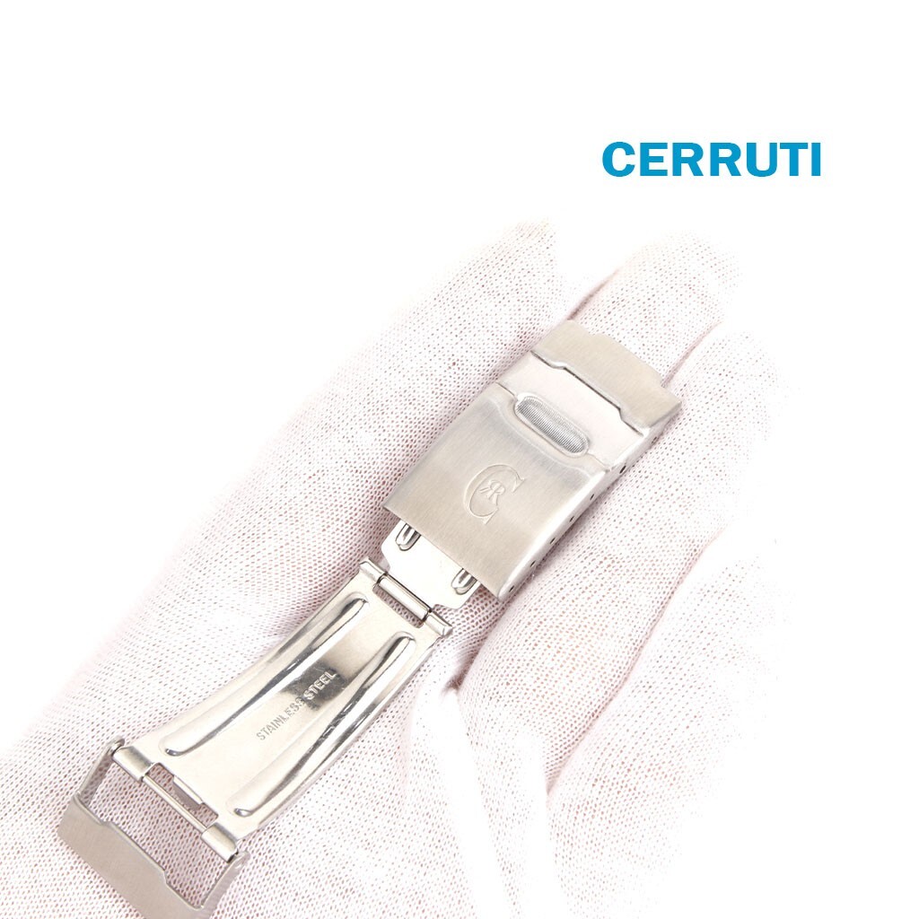 CERRUTI 1881 9.42 mm SWISS🇨🇭 Made Watch Buckle Silver tone, Metal Band