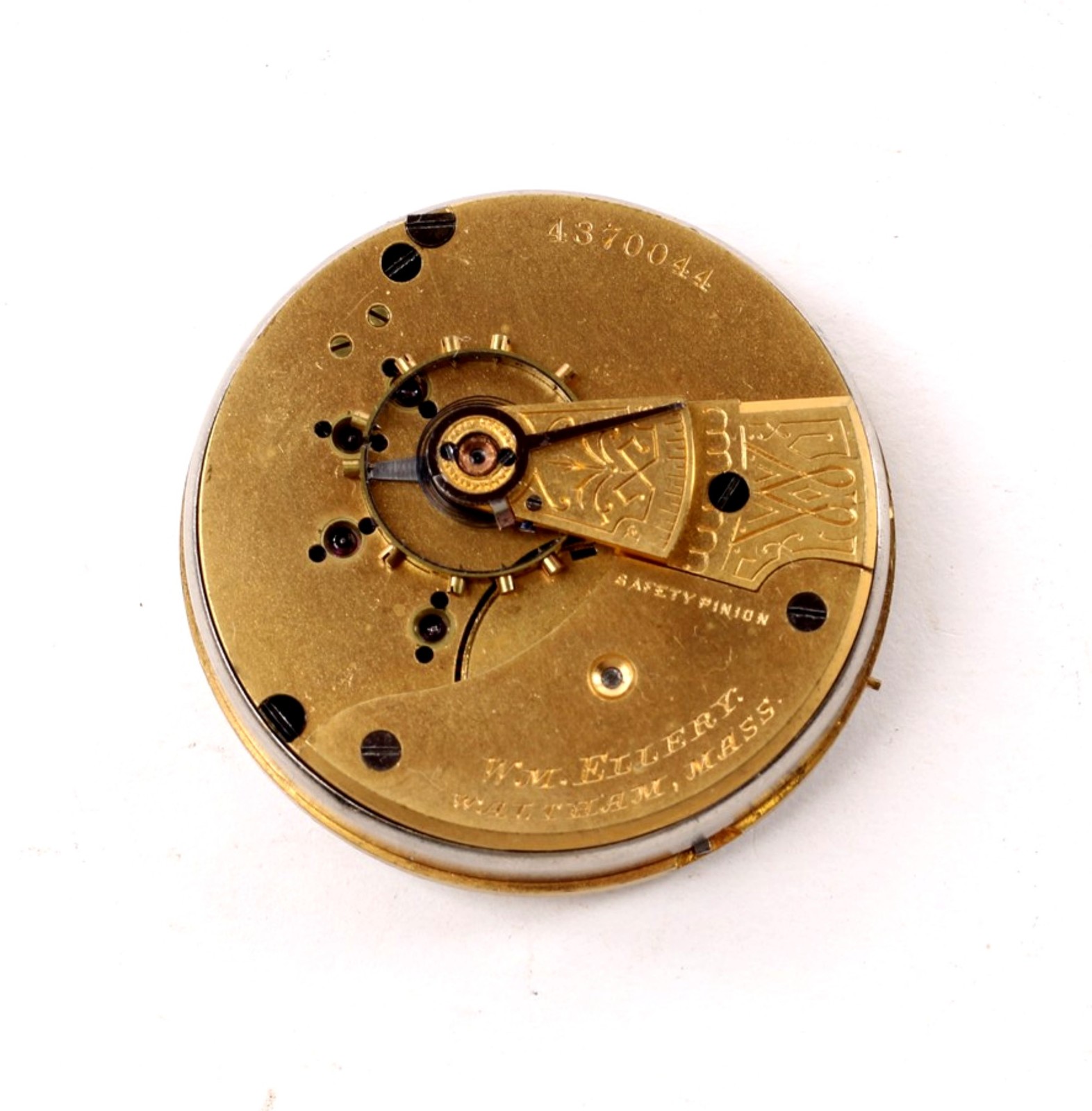 Waltham WM.Ellery Pocket Watch Movement 11 Jewel 18 Size-GS-186