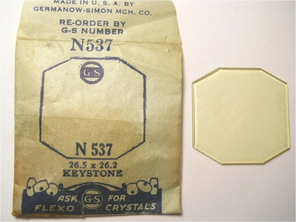 GS N537 Green Watch Crystal For Keystone – 25.6 x 26.2 mm – Replacement Repair