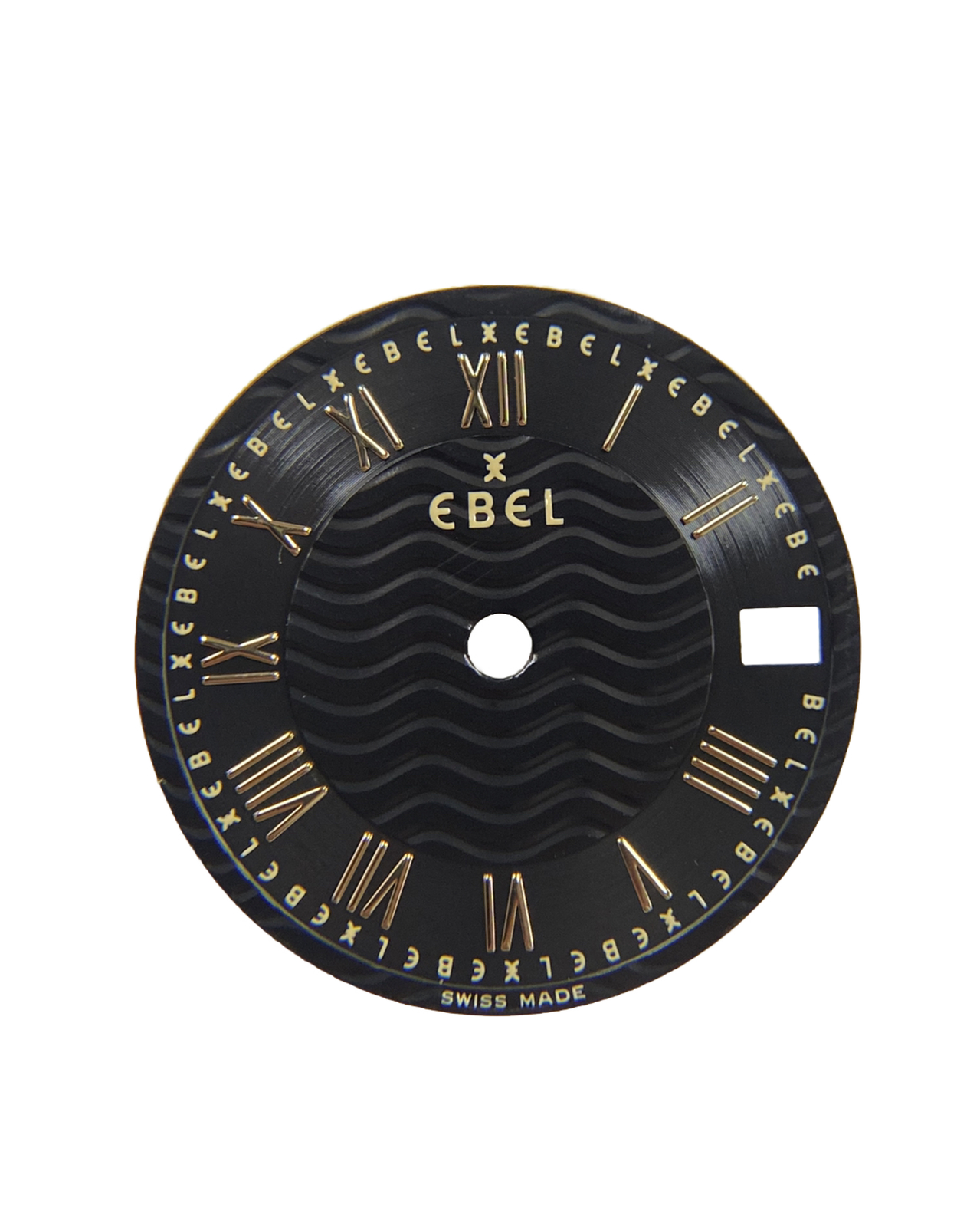 Original Ebel Ladies Sport Classic 1087121 Black/Gold Roman Numeral 19.5mm Dial