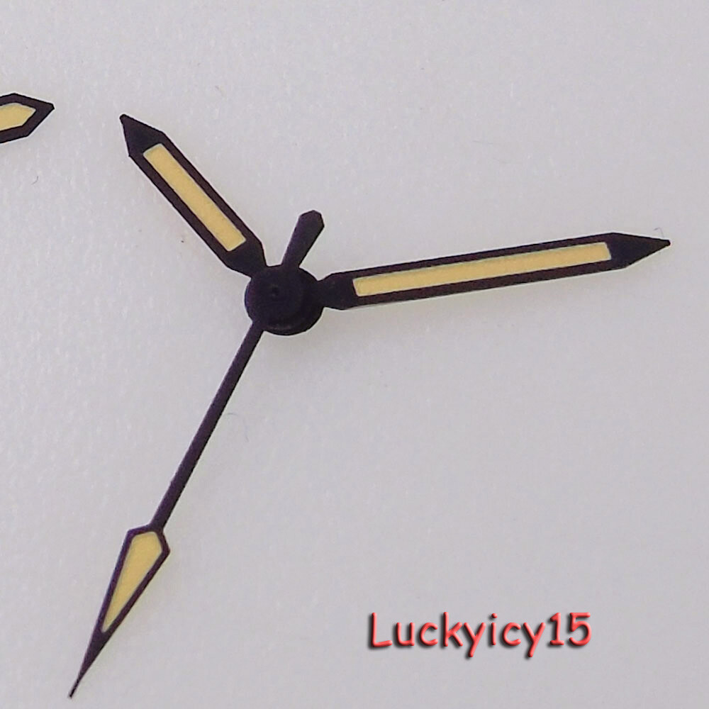 Watches Parts Black Edge Yellow Watch Hands Green Luminous fit NH35 NH36 2824