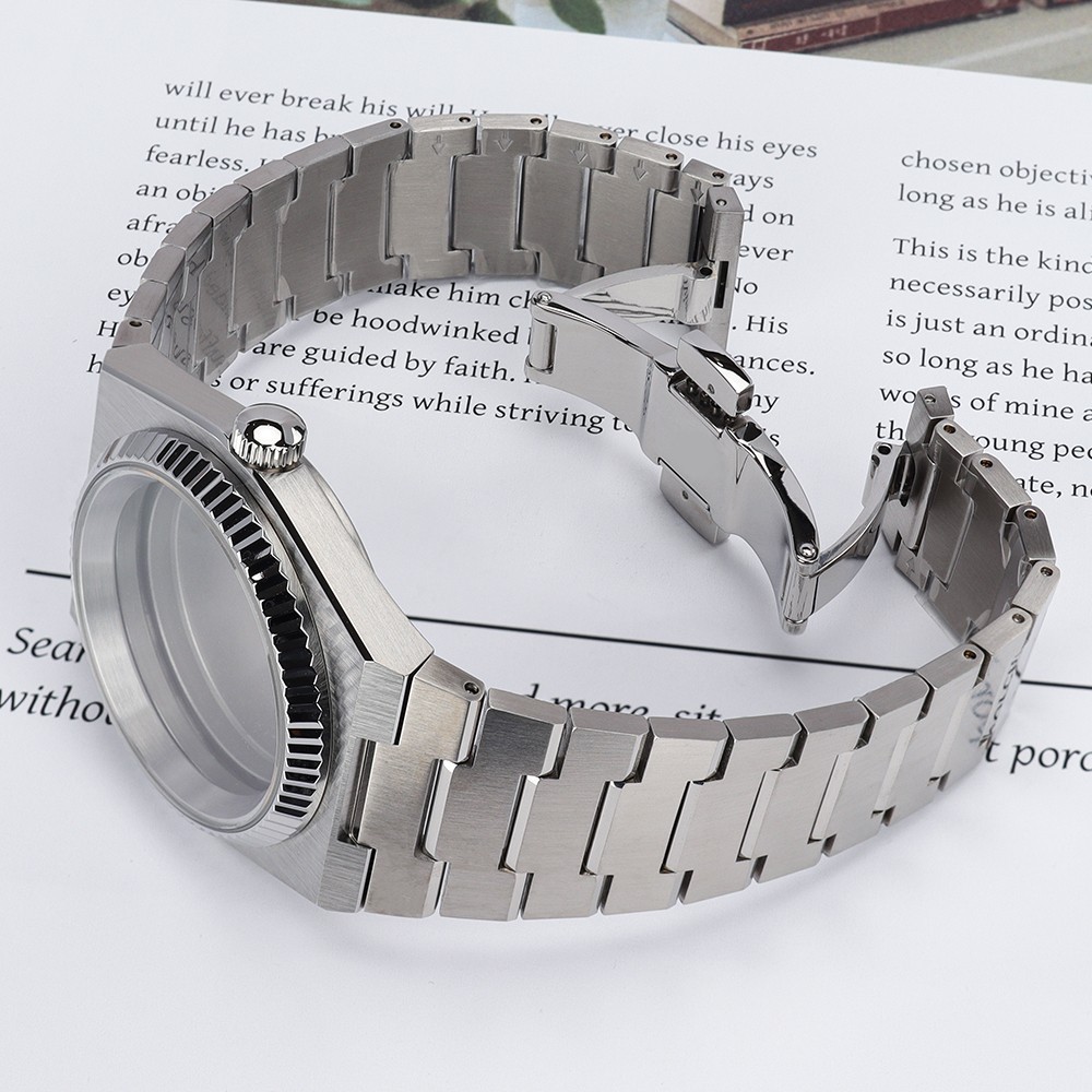 FEIYASHI Sapphire 40mm Oyster Watch Case BAND Silvery Steel For Seiko NH35 NH36
