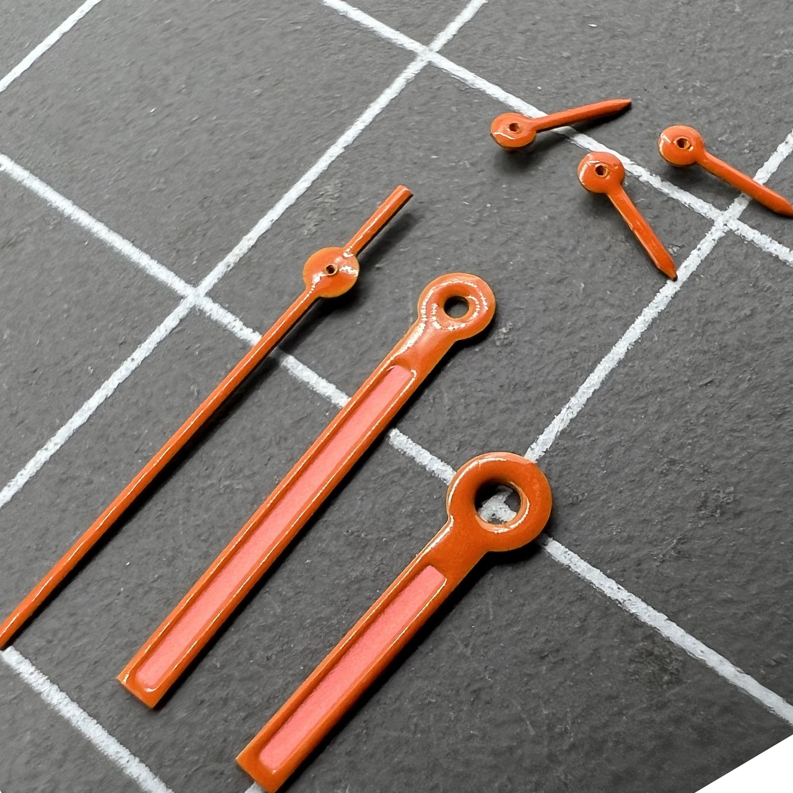 2 Sets 12.5mm Orange Trim Orange Painted Hands for Epson VD53 VD54 VD57 Movement
