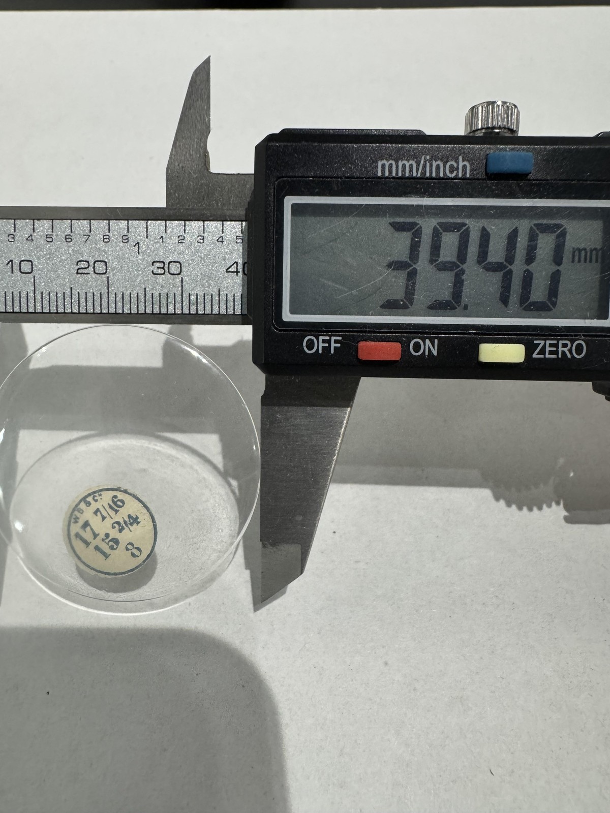 Vintage W.B.&C. Pocket Watch Mineral Crystal 39.40mm 17 7/16 15 2/4 8 Clear