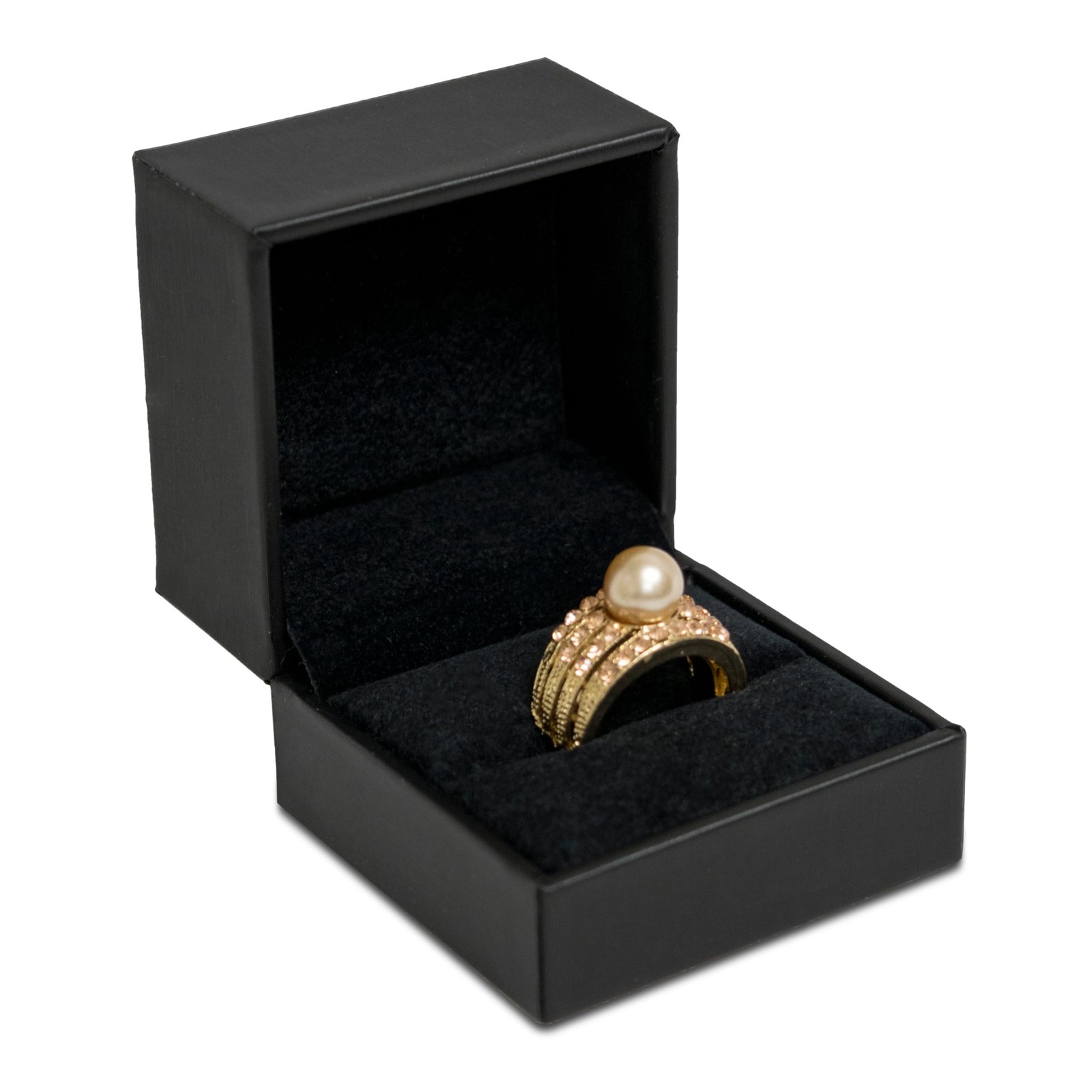 Novel Box Black Jewelry Box for Rings 2.37×2.37×1.87 Inches – Slot Ring Gift …