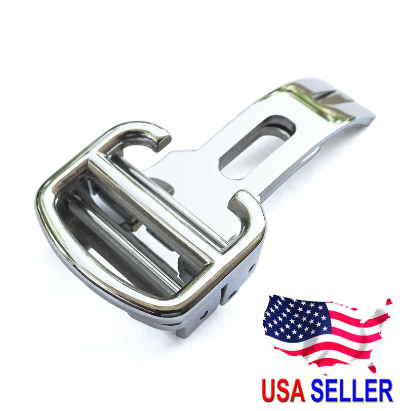 Generic Deployment Clasp Buckle Fits Cartier Fold Over Leather Watch Band Strap