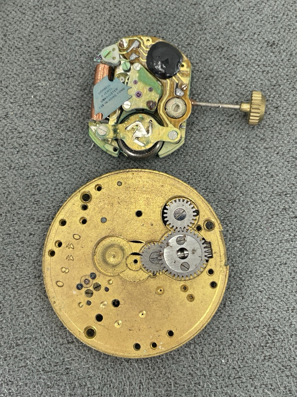 Watchmaker Parts Lot # 7 Movements, 8 Day Plate, Cases. Waltham, NY Standard, Et