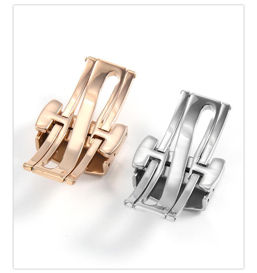 Butterfly Folding Buckle for Patek Philippe Watch 18mm Stainless Steel Clasp