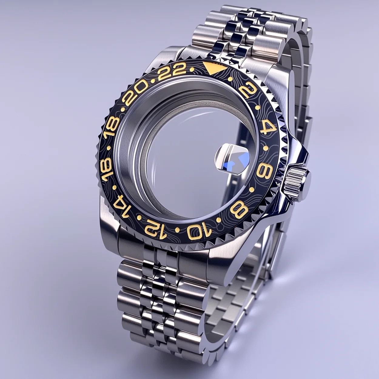 40mm Watch Case Sapphire Crystal NH35 Compatible 120-Click Bezel Water Resistant