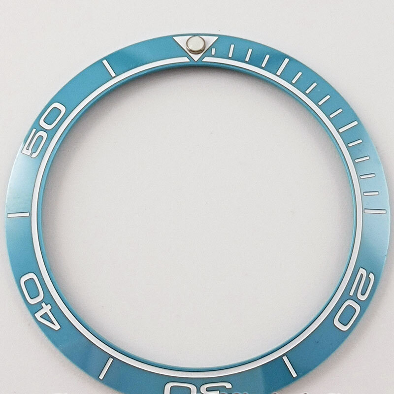 Sky Blue Slope Ceramic Bezel Insert 38mm*30.6mm High quality fit 40mm NH35 Watch