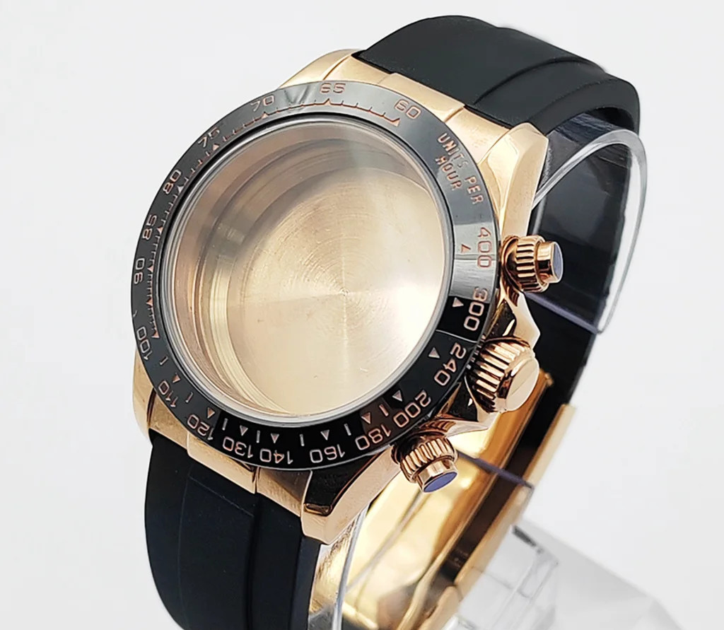 VK63 Watch Case 39mm Stainless Steel Silver Gold Color with Strap