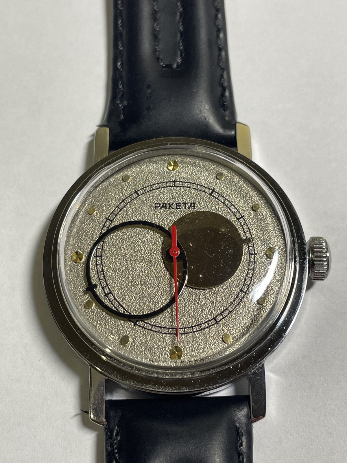 RAKETA KOPERNIK day 2609 H mechanism USSR new case steel mans watch