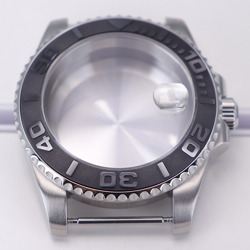 40mm Watch Case protruding Ceramic Ring Sapphire Glass Exhibition back For NH35