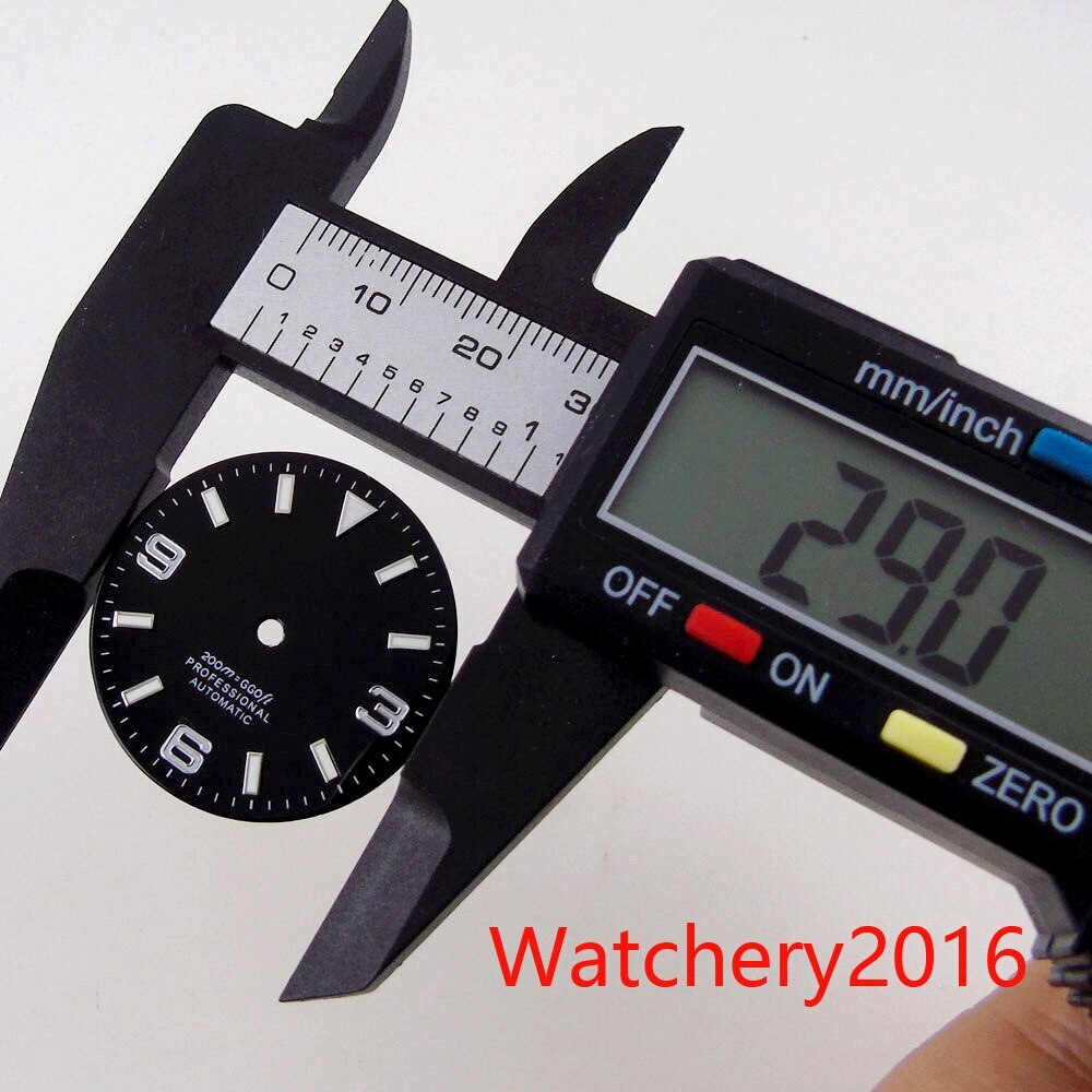 29mm Bliger Red Watch Dial Hand Blue Luminous Rose Gold Edge Fit NH35 MIYOTA8215