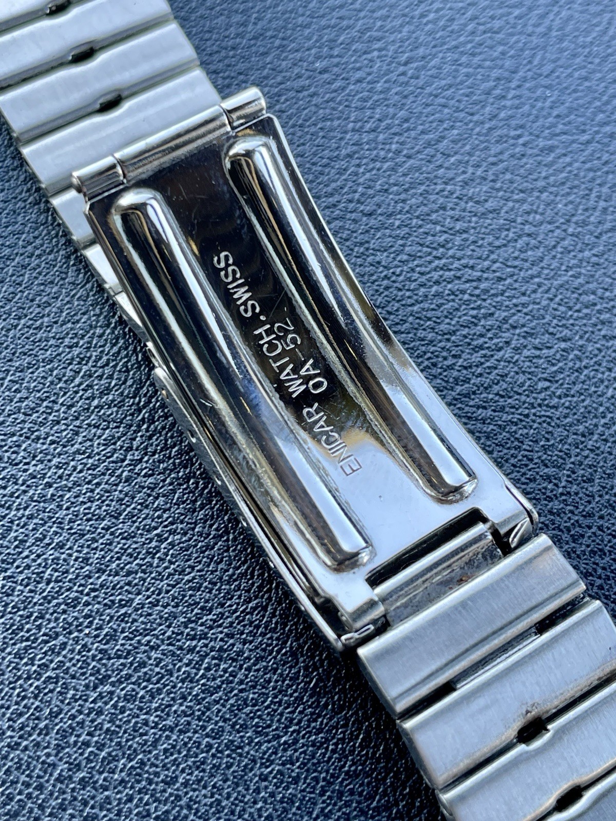 Vintage Genuine Enicar 19mm Stainless Steel Watch Bracelet Signed Swiss 0A-52