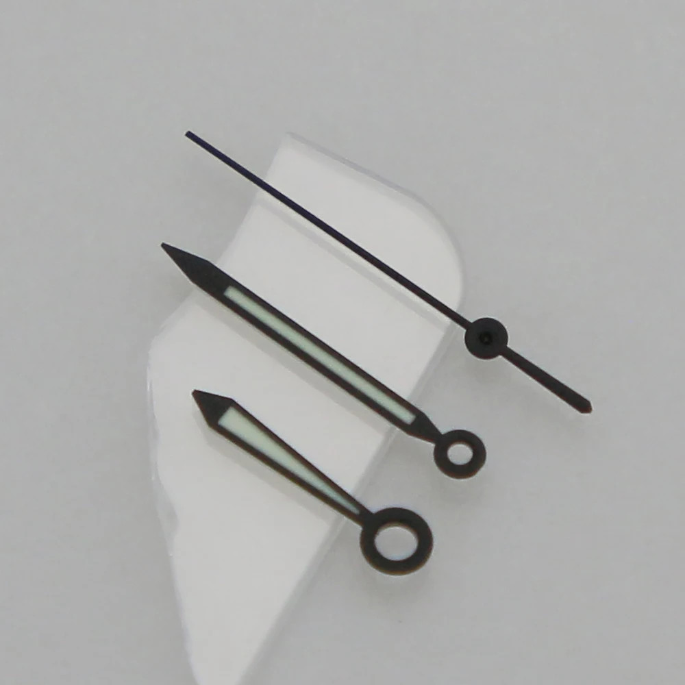 Green Luminous Watch Hands Diamond Cut Super C3 4-pin For NH34 NH35 NH36