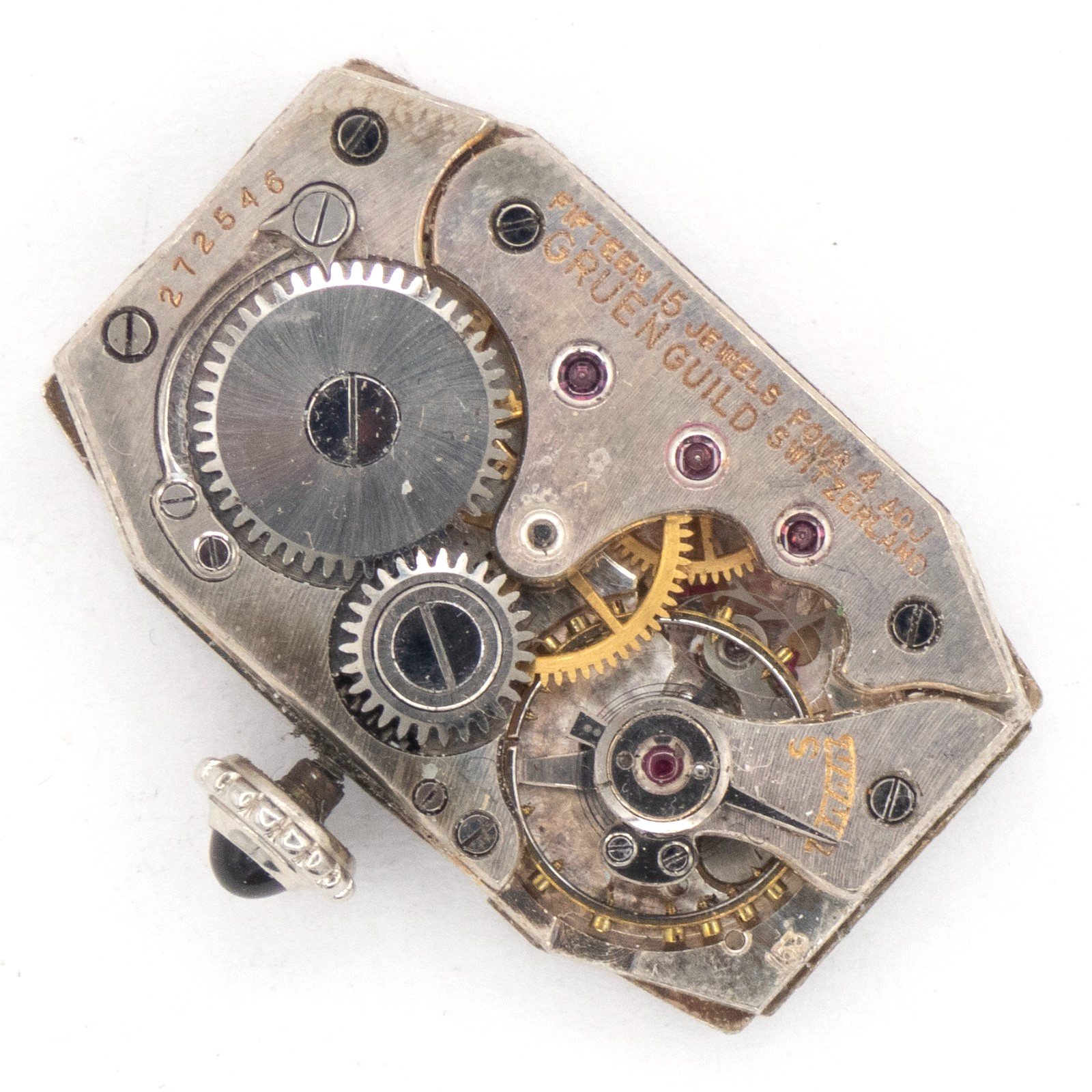 Vintage Gruen Caliber 153 15-Jewel Wristwatch Movement