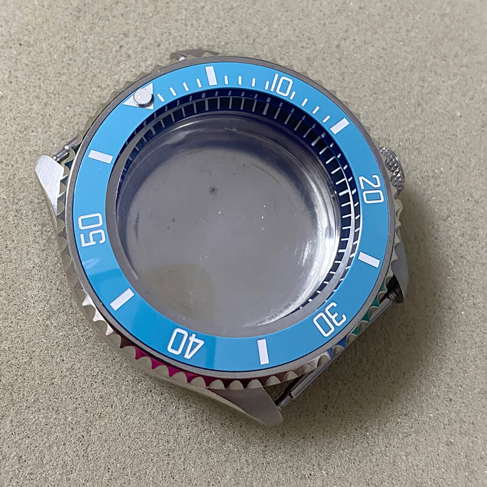 For NH35/NH36/4R Movement 41.5MM Watch Case 3.8 o’clock Crown Mineral Glass Case