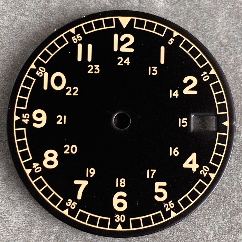 29mm Pilot Style Watch Dial Face and Hands Fit for NH35 NH36 Automatic Movement