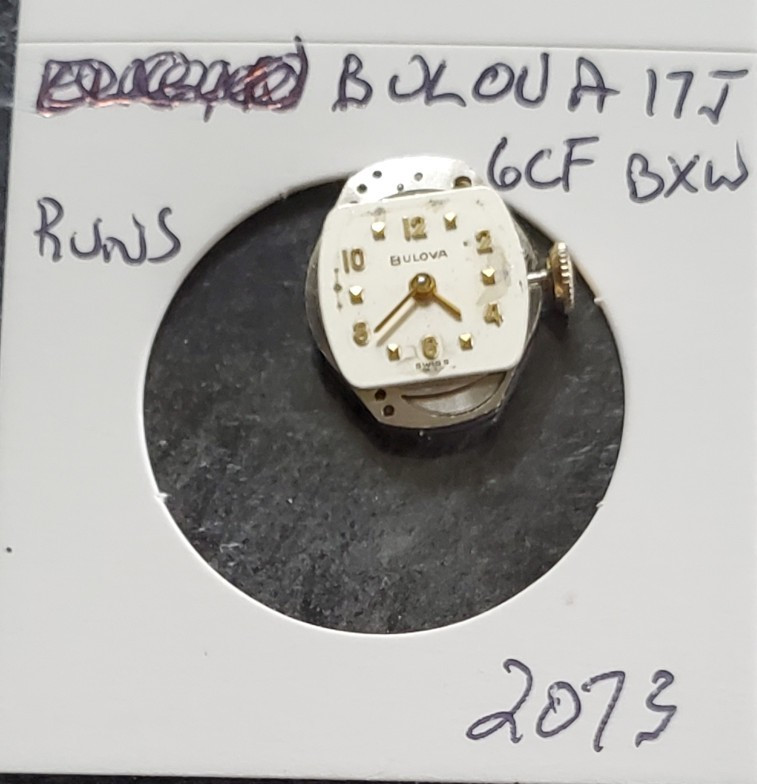 WOMENS BULOVA 17 j 6CF BXW WRIST WATCH MOVEMENT #2073