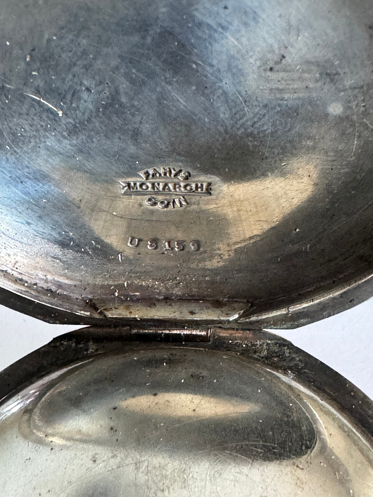 VINTAGE 18 SIZE BIG 5 OZ COIN SILVER FAHY’S MONARCH POCKET WATCH CASE KW/KS