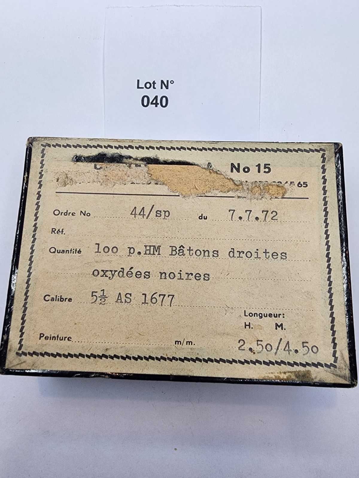 Vintage Universo S.A. No. 15 Box – Swiss Watch Hands for AS 1677 (1972) – Pre-ow