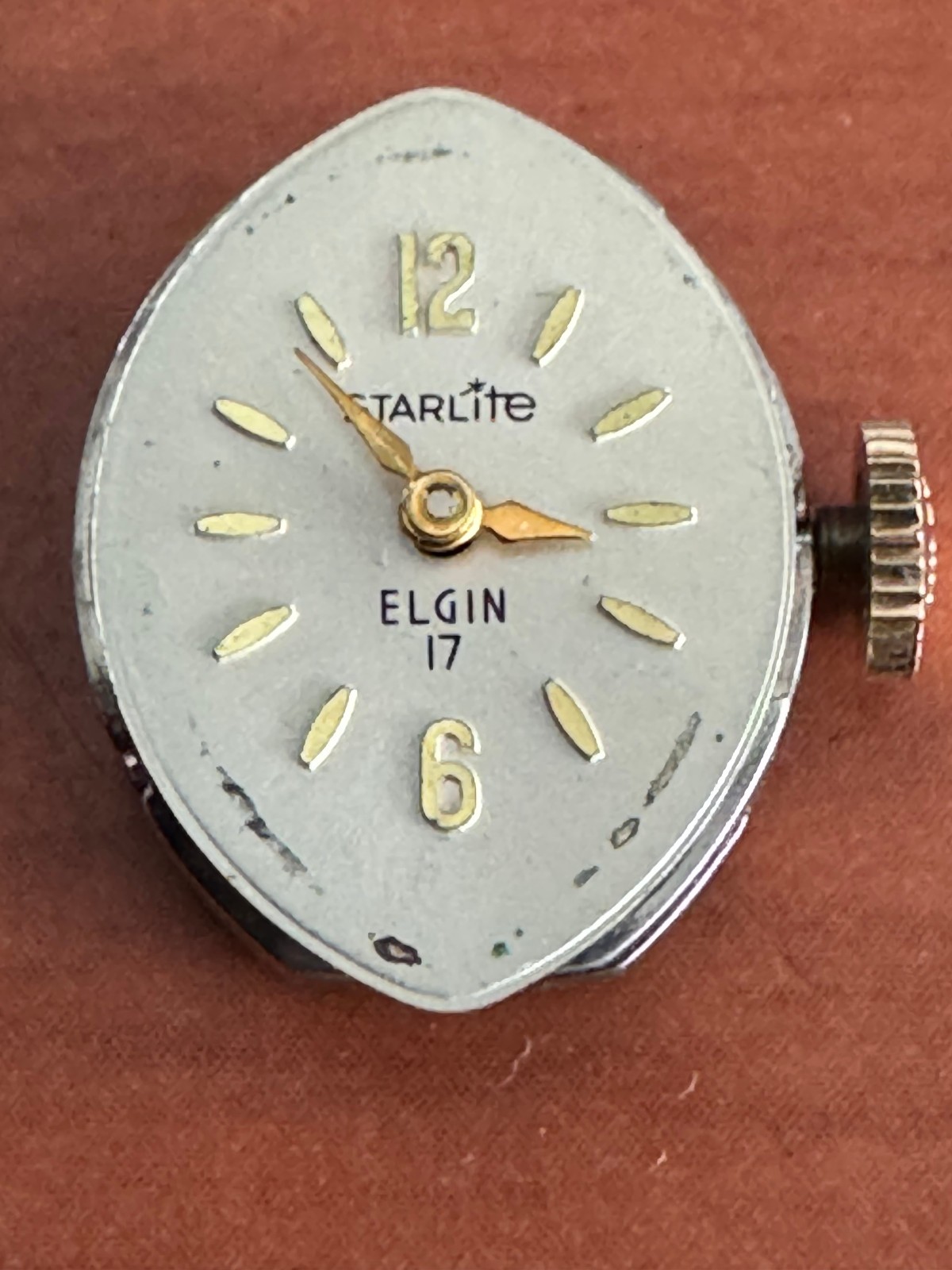 VINTAGE LADIES ELGIN STARLITE WRISTWATCH MOVEMENT CAL. 908 KEEPING TIME